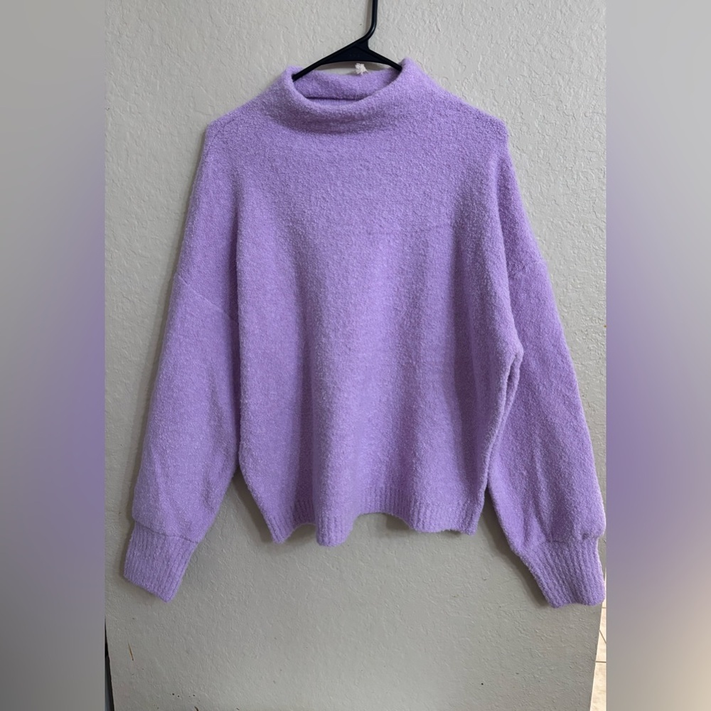 Marled Lavender Cozy Mock Neck Sweater